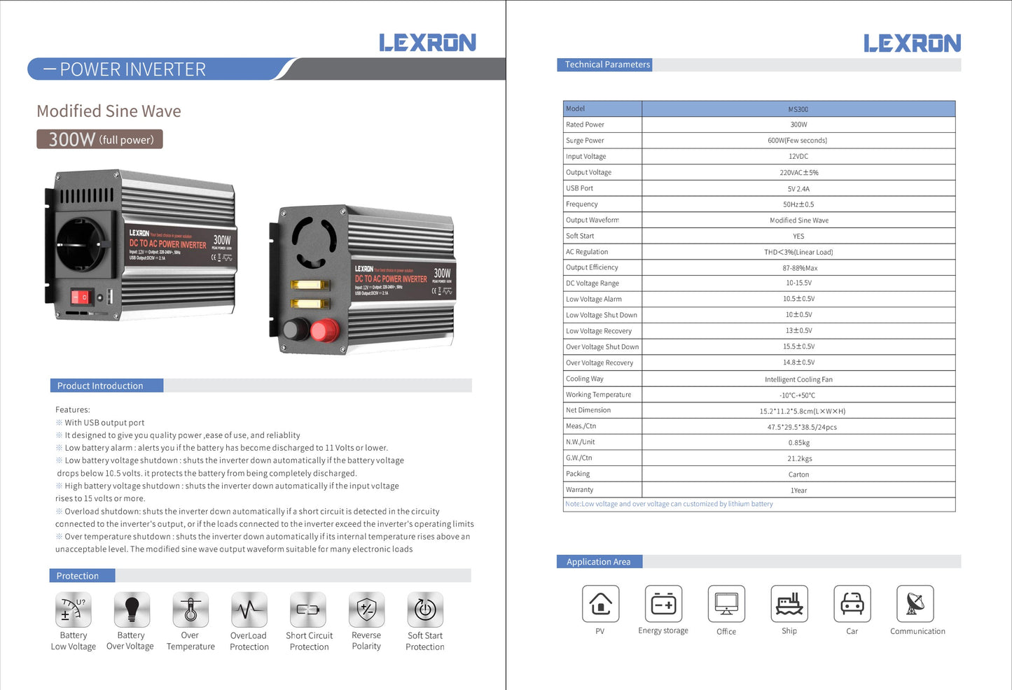 LEXRON 300W-12V MODİFİYE SİNÜS İNVERTER